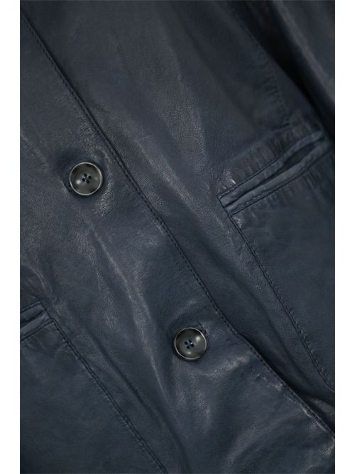 Giacca Cabernet in pelle blu LEATHER AUTHORITY | CABERNET321